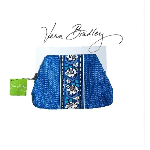 NWT Vera Bradley Straw Clutch in Blue Bayou - Picture 2 of 5